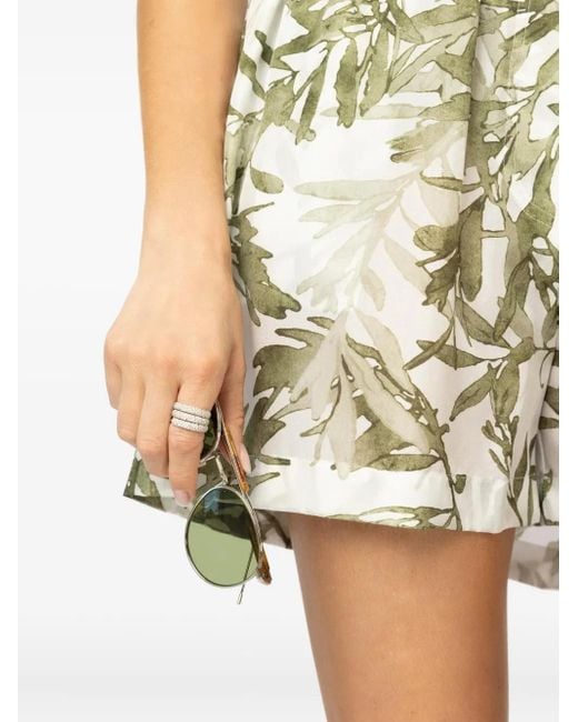 Brunello Cucinelli Green Round-Frame Sunglasses