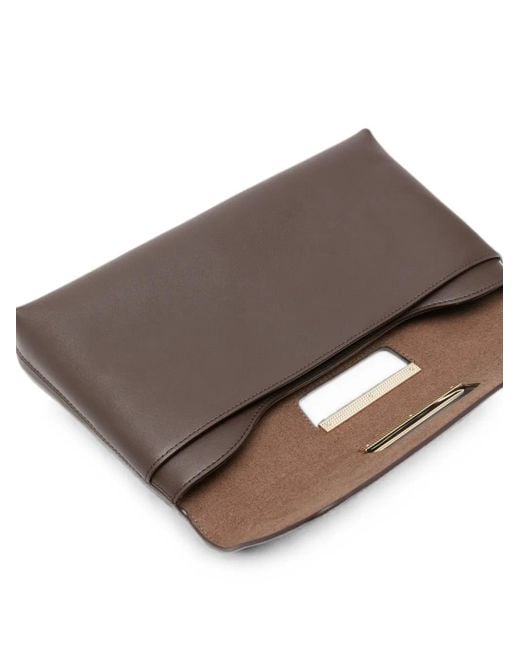 Furla Black Leather Envelope Clutch Bag