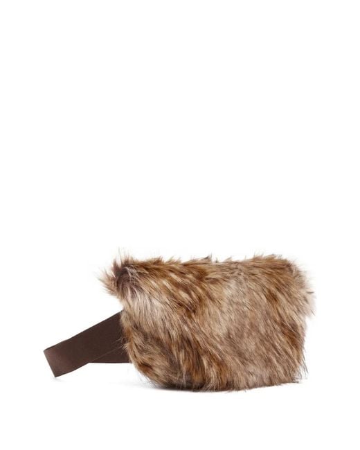 MM6 by Maison Margiela Brown Faux-Fur Belt Bag