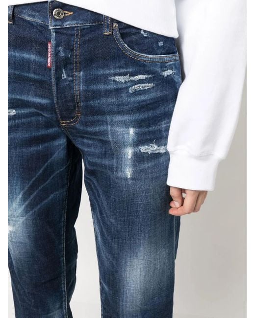 Vaqueros capri con efecto envejecido DSquared² de color Blue
