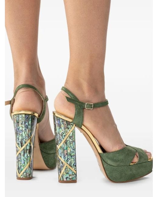freya rose Green Cher Block-Heel Sandals