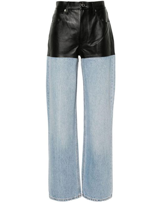 Jeans dritti con inserti di Alexander Wang in Black