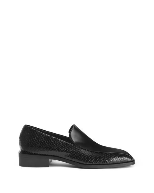 Giuseppe Zanotti Black Gz-Lucky Square-Toe Loafers for men