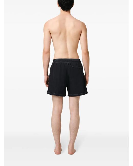 AMI Black Contrast-Stitching Swim Shorts for men
