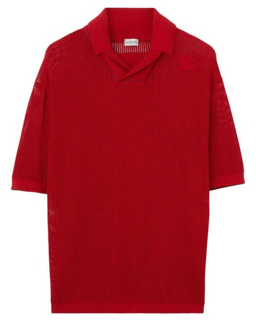 Burberry Ekd-embroidered Mesh Polo Shirt for men
