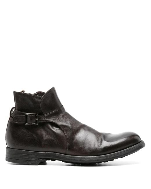 Botines con correa con hebilla Officine Creative de hombre de color Black