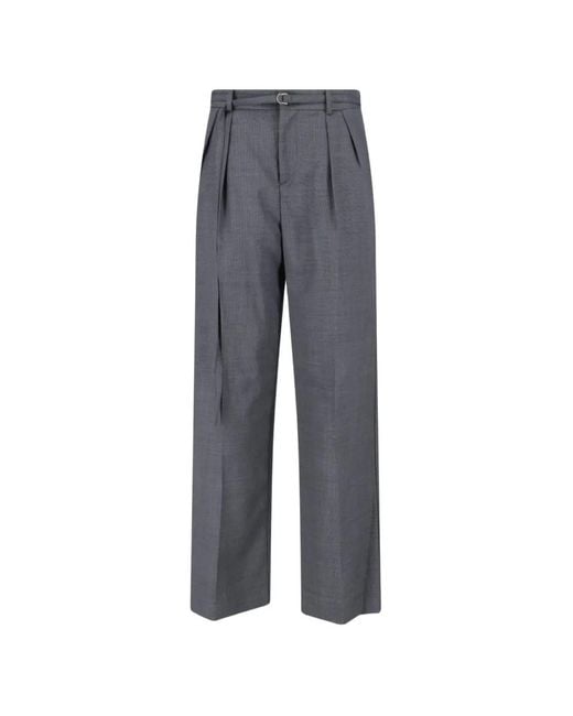 Eudon Choi Blue Belted Pleated Trousers