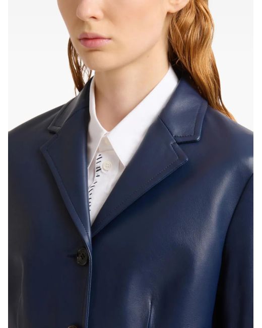 Marni Blue Leather Blazer