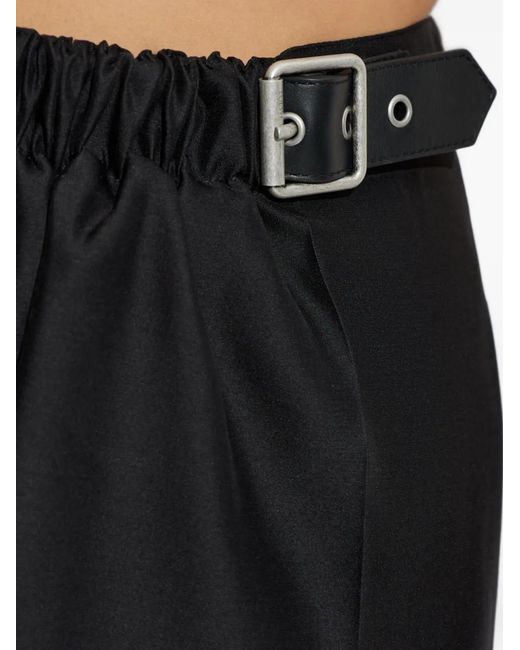 Loewe Black Wool And Silk Belted Trousers