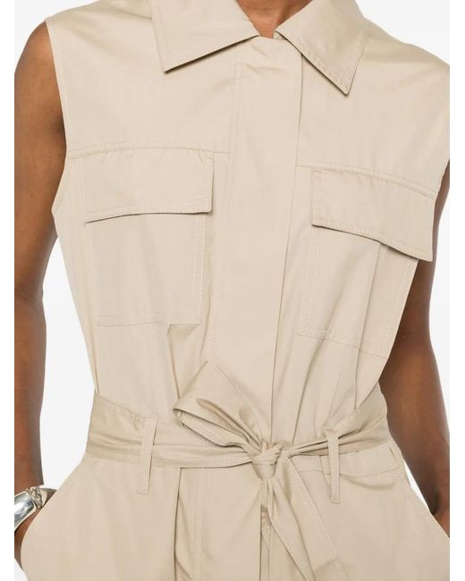 Pennyblack White Belted Sleeveless Jumpsuit
