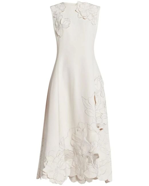 LEO LIN White Cleo Sleeveless Midi Dress