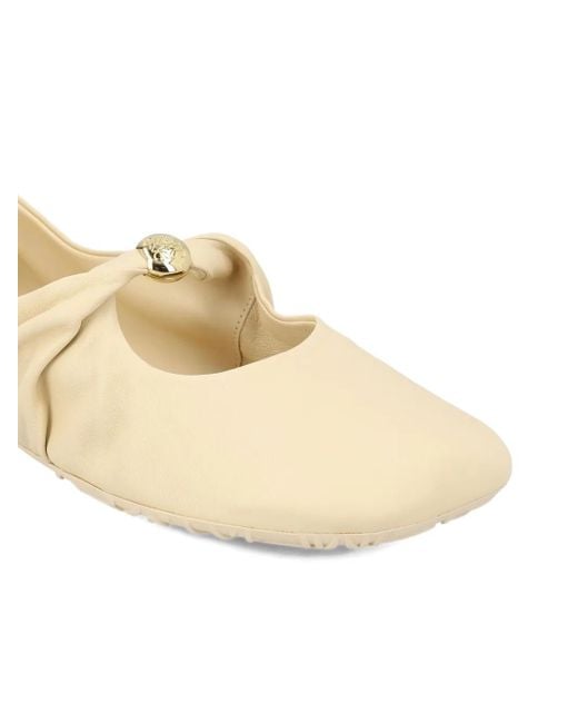 Loewe Natural Pebble Soft Pleated Knot Ballet Flats