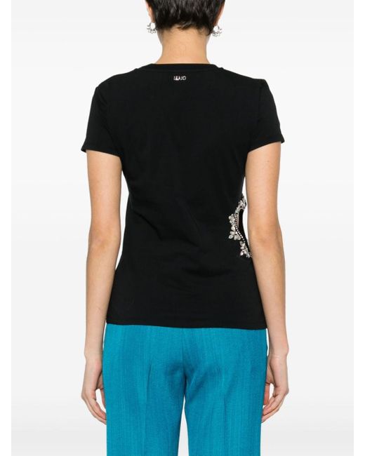 Liu Jo Black Gem-embellished T-shirt
