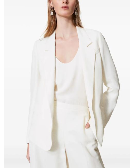 Twinset White Open-Front Blazer