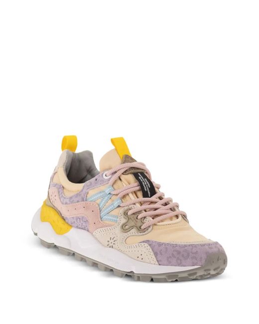 Flower Mountain White Yamano 3 Floral-Motif Panelled Sneakers