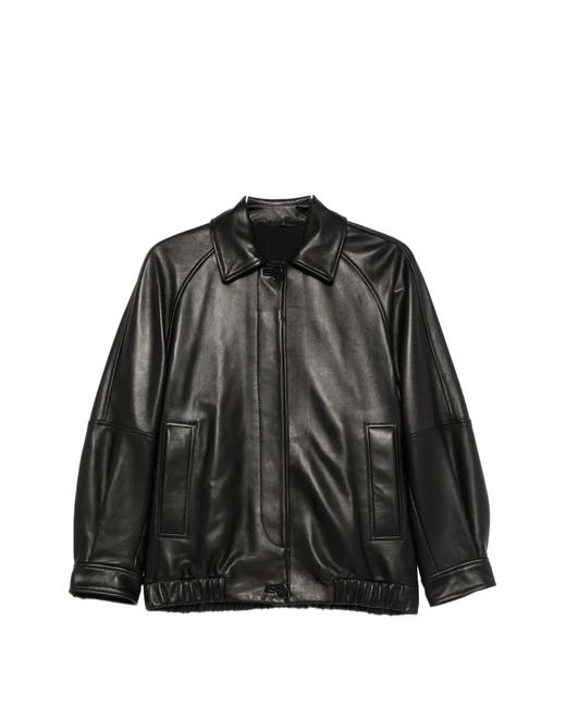 Salvatore Santoro Black Button-Up Leather Jacket