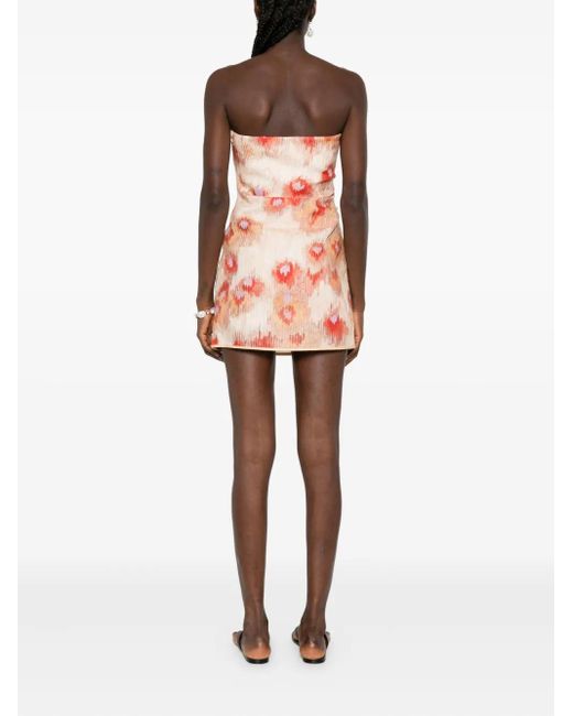 Sir Pink Schulterfreies Fiorella Minikleid mit Blumen-Print