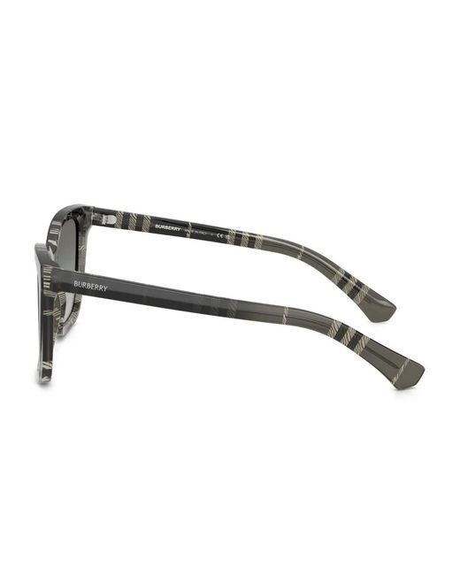 Burberry Gray Check-Pattern Cat-Eye Sunglasses