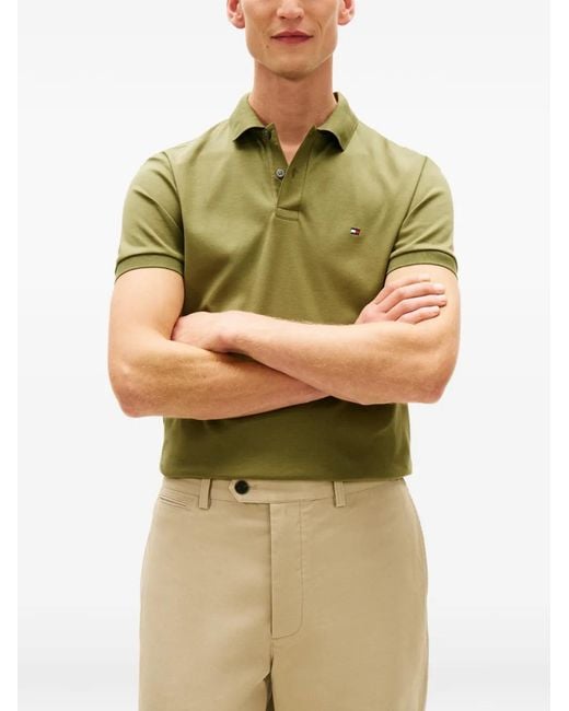 Tommy Hilfiger Green Short-Sleeve Logo-Detail Polo Shirt for men