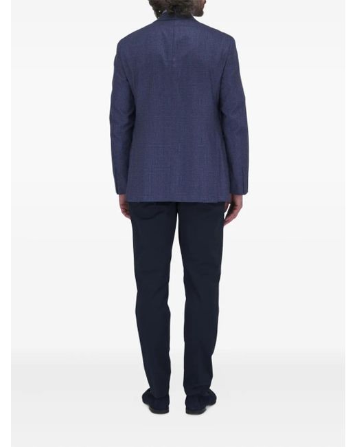 Canali Blue Checked Blazer for men