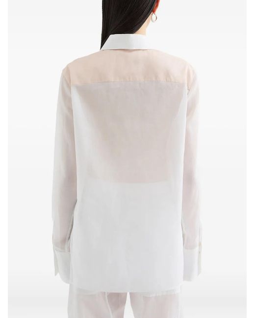 Jil Sander Tweekleurig Blouse in het White
