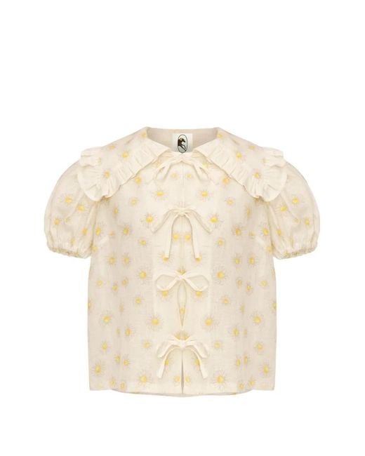 Sleeper Natural Blouse Puff En Lin