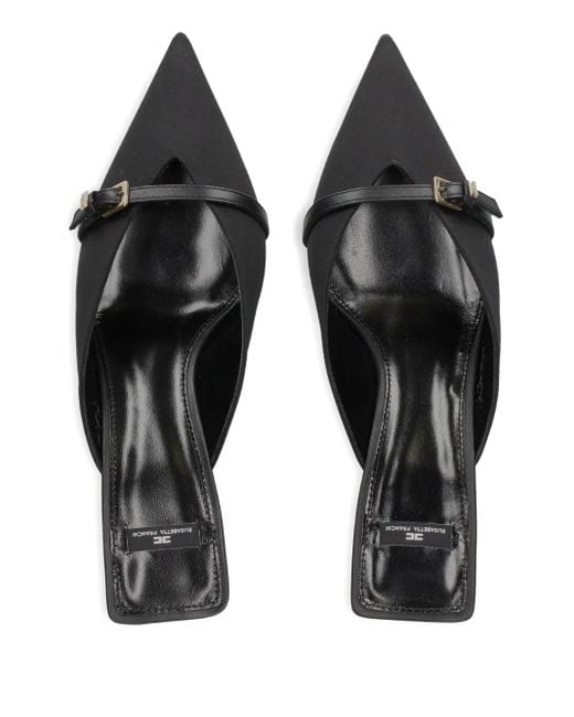 Elisabetta Franchi Black Pointed-Toe Mules