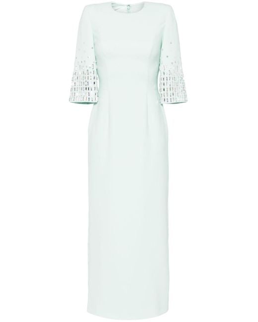 Jenny Packham White Highball Queen Crystal-embellished Maxi Dress