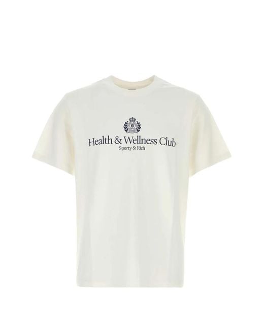 Sporty & Rich White Logo-Print Cotton T-Shirt
