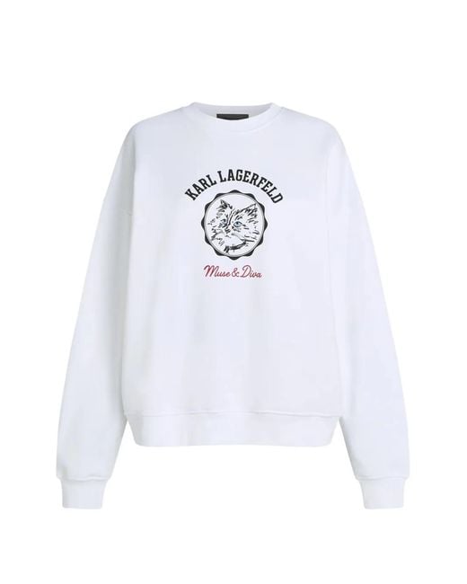 Karl Lagerfeld White Ikon Choupette Muse Sweatshirt