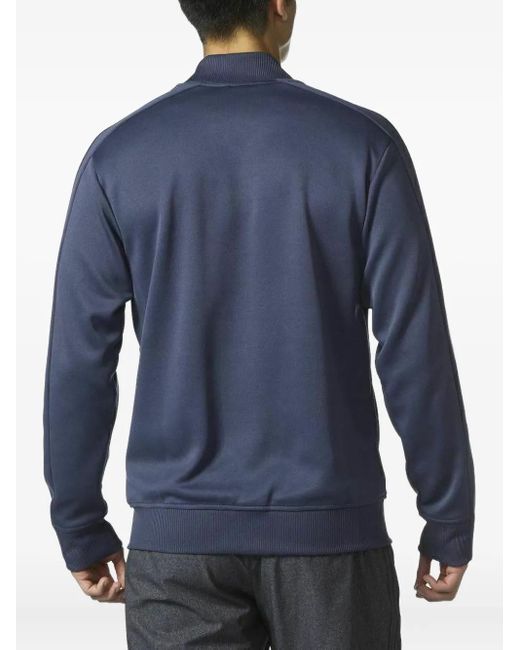 Adidas Blue Three-Stripe Bomber Jacket for men
