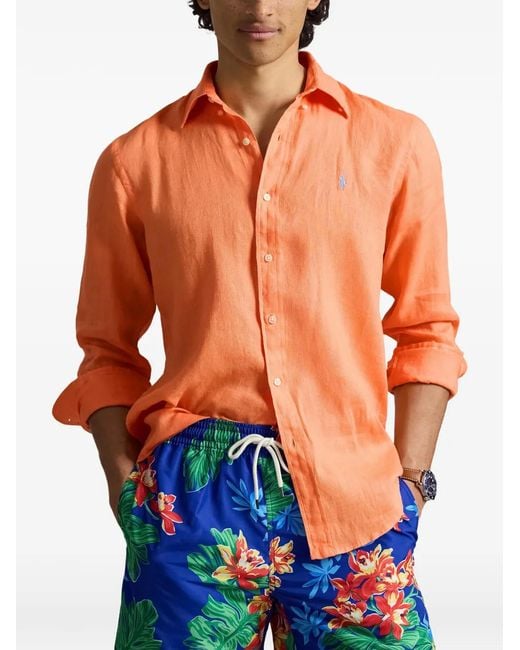 Polo Ralph Lauren Orange Long-Sleeves Shirt for men