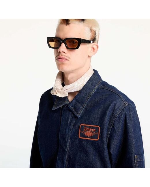 Dickies Blue Logo-Patch Denim Jacket for men