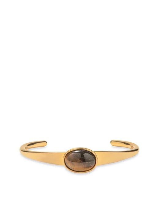 Jennifer Behr Metallic Elaine Oval Stone Cuff Bracelet