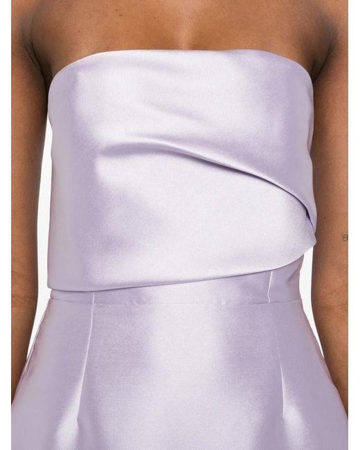 Solace London Purple Kiki Strapless Midi Dress