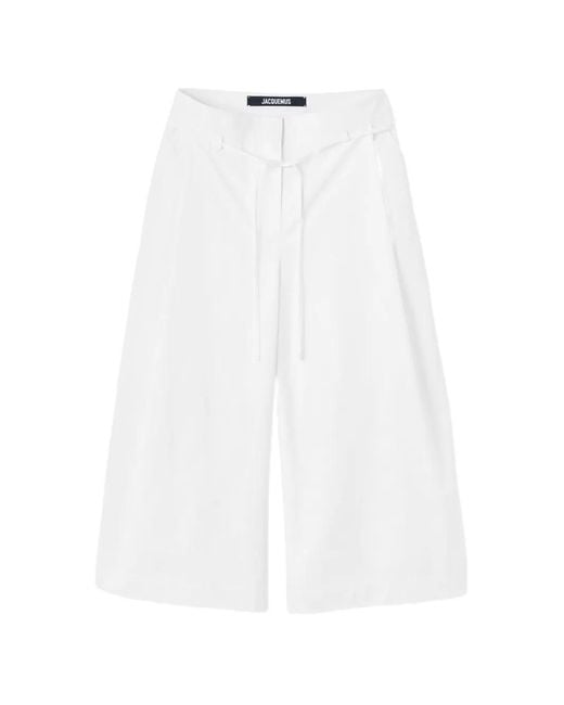 Jacquemus The Marin Lichtgewicht Lange Shorts in het White