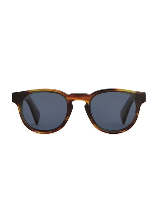 Tod's Blue Logo Round-Frame Sunglasses