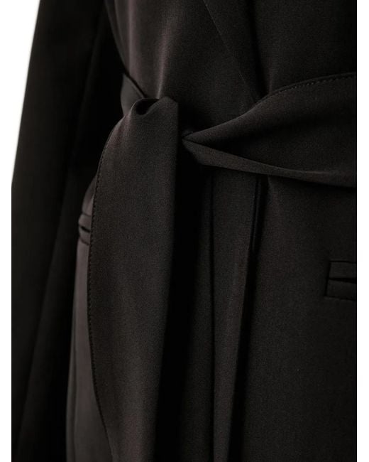Fracomina Black Belted Notch-Lapel Blazer