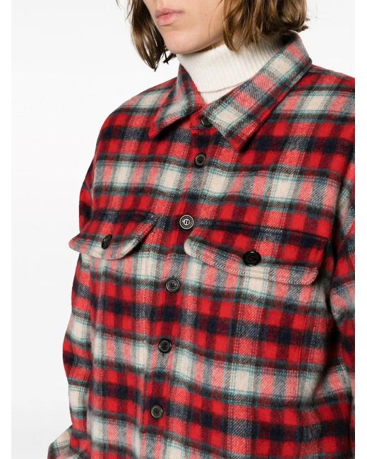 DSquared² Red Check-Print Long-Sleeve Shirt