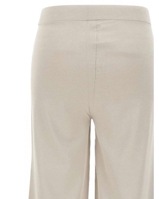 Kangra White Ribbed-Edge Palazzo Pants