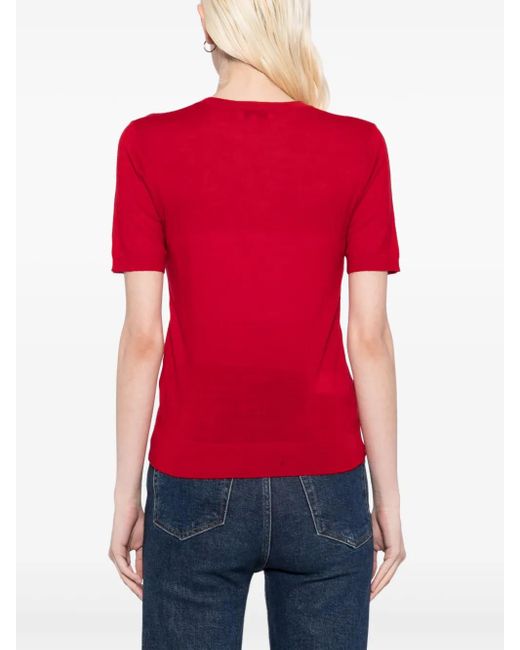 Sporty & Rich Red Vedome Merino T-Shirt