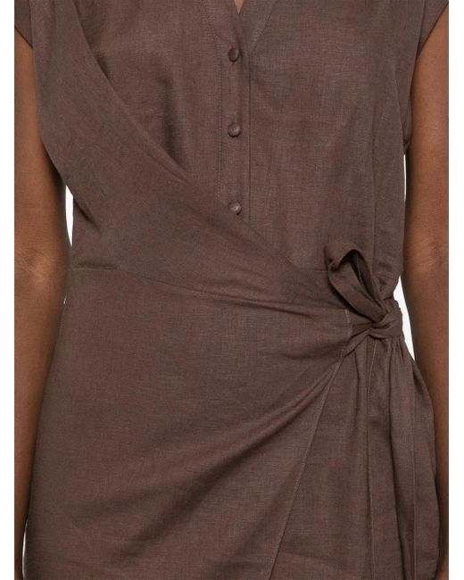 Patrizia Pepe Brown Wrap Mini Dress