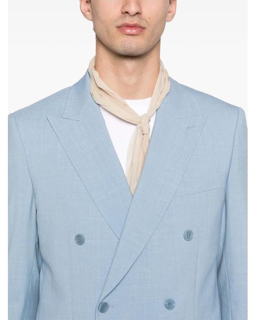 Fursac Blue Button Fastening Wool Suit for men