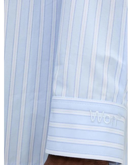 Camisa a rayas con manga larga Won Hundred de hombre de color White