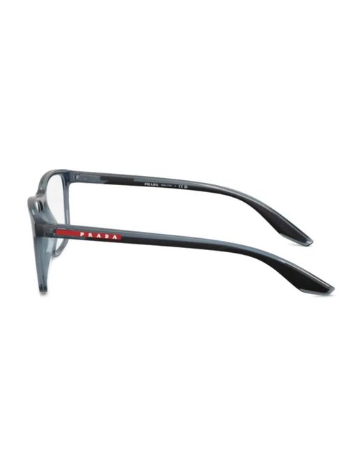 Prada Linea Rossa Gray Square-Frame Glasses for men