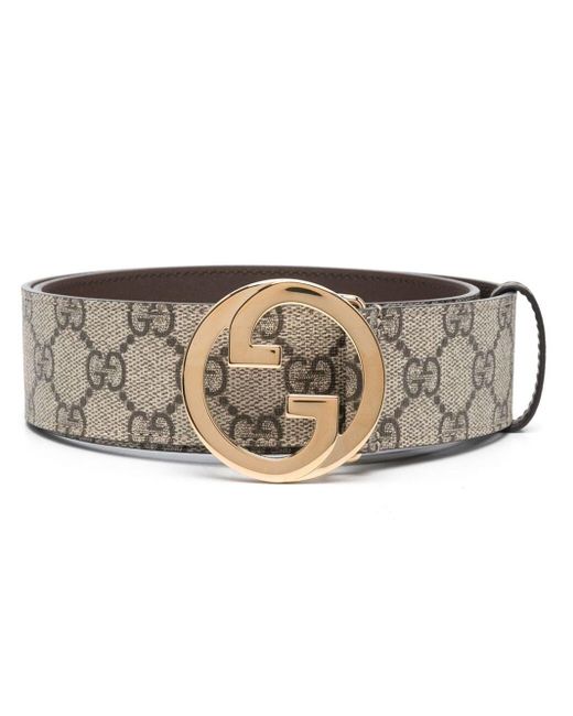 Gucci Gray GG Logo-buckle Belt