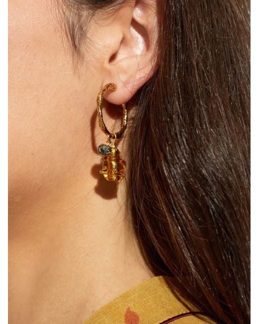 Forte_forte Metallic Pearl-Embellished Hoop Earrings