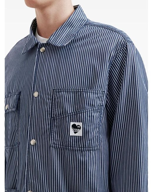Izzue Blue Striped Patch Jacket for men