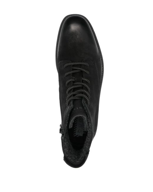Bugatti Black Square-Toe Ankle Boots for men