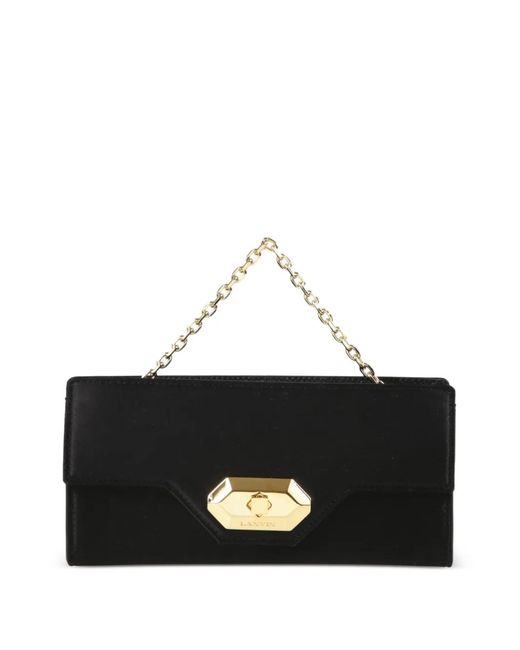 Lanvin Black Invitation Chain-Strap Tote Bag